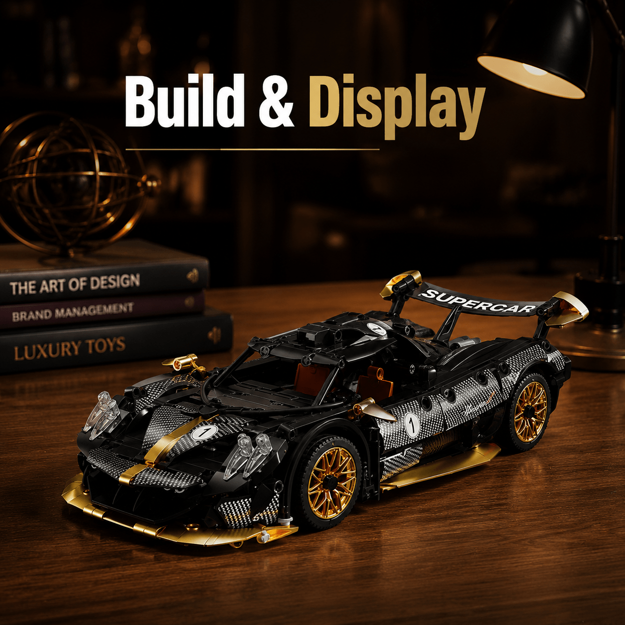 1218pcs Sports Car Building Block Scene Set